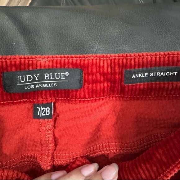 Judy Blue Rust Corduroy High Waist Ankle Straight Carpenter Jean Pants Sz 7/28 - Picture 11 of 12